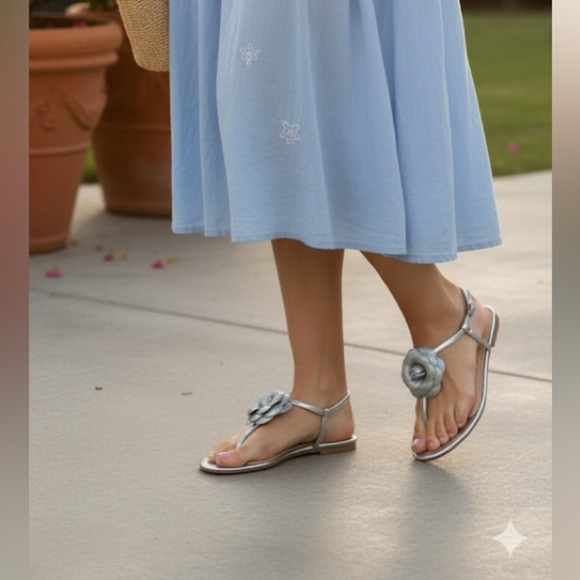 Nina Shoes - Pewter Strappy Sandals
